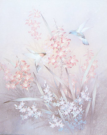 Birds And Tigerlily by T. C. Chiu Pricing Limited Edition Print image