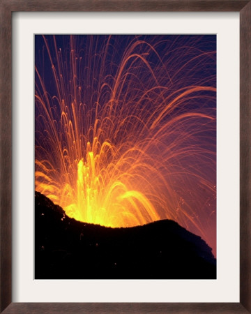 Lava Bursts From Mount Etna, Near Nicolosi, Italy, Wednesday July 25, 2001 by Pier Paolo Cito Pricing Limited Edition Print image
