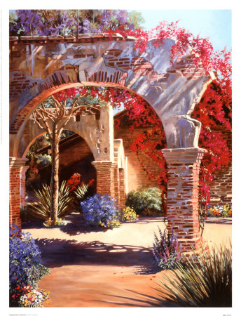 Bougainvillea Courtyard by Peter Van Dusen Pricing Limited Edition Print image