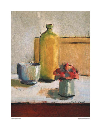 Bottle, Bowl And Flowers by Lluisa Garcia-Muro Pricing Limited Edition Print image