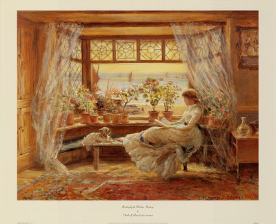 Reading By The Window by Charles James Lewis Pricing Limited Edition Print image