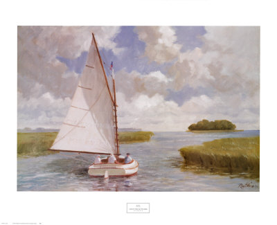 Catboat Through The Marsh by Ray Ellis Pricing Limited Edition Print image