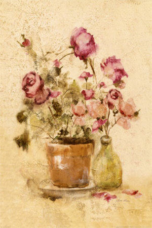 Pots Of Roses Panel Ii by Cheri Blum Pricing Limited Edition Print image