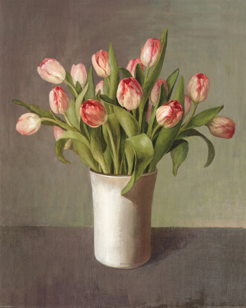 Tulips In White Vase by Danhui Nai Pricing Limited Edition Print image