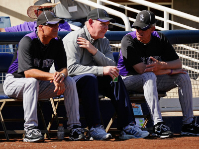 Colorado Rockies V Milwaukee Brewers, Phoenix, Az by Kevork Djansezian Pricing Limited Edition Print image