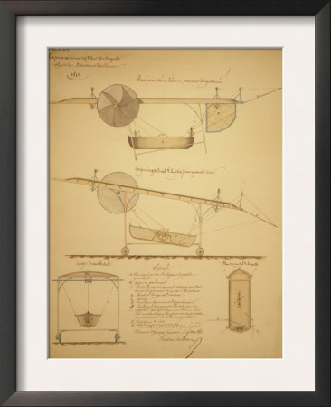 Design For Powering An Airship, C.1853 by Vaussin-Chardanne Pricing Limited Edition Print image