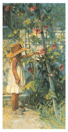 Hollyhock Child by Gerald Merfeld Pricing Limited Edition Print image