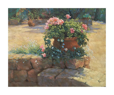 Majorcan Patio Pot by Jackie Simmonds Pricing Limited Edition Print image