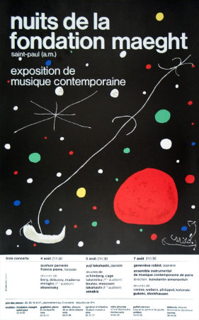 Nuits De La Fondation, 1967 by Joan Miro Pricing Limited Edition Print image