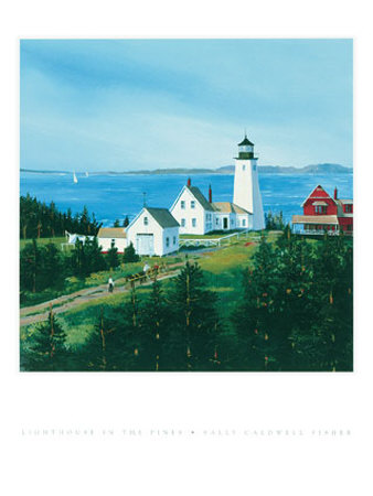Lighthouse In The Pines by Sally Caldwell-Fisher Pricing Limited Edition Print image