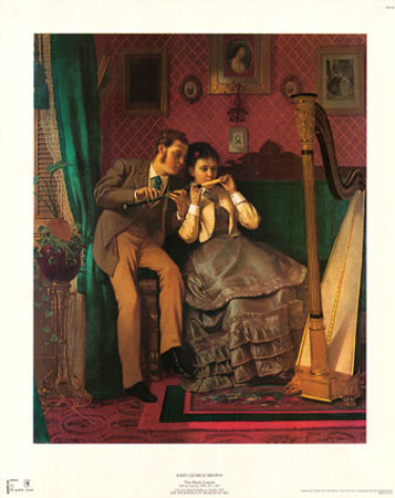 The Music Lesson, 1870 by John George Brown Pricing Limited Edition Print image