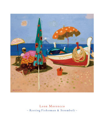 Resting Fisherman And Stromboli by Leon Morrocco Pricing Limited Edition Print image