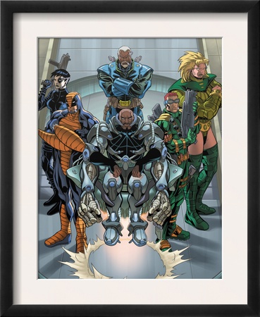 Cable Deadpool #7 Group: Domino, Bridge, Gw, Hammer, Anaconda, Solo And Six Pack Charging by Patrick Zircher Pricing Limited Edition Print image