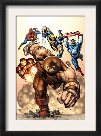 Marvel Two-In-One #7 Cover: Juggernaut, Wolverine, Captain America, Spider-Man And Iron Man by Sean Chen Pricing Limited Edition Print image