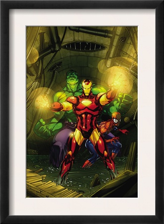 Marvel Adventures Super Heroes #4 Cover: Iron Man, Hulk And Spider-Man by Roger Cruz Pricing Limited Edition Print image
