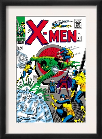 X-Men #21 Cover: Angel, Beast, Cyclops, Dominus, Iceman, Lucifer, Marvel Girl And Professor X by Werner Roth Pricing Limited Edition Print image