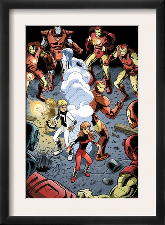Iron Man And Power Pack #3 Group: Zero-G, Lightspeed And Iron Man by Marcelo Dichiara Pricing Limited Edition Print image