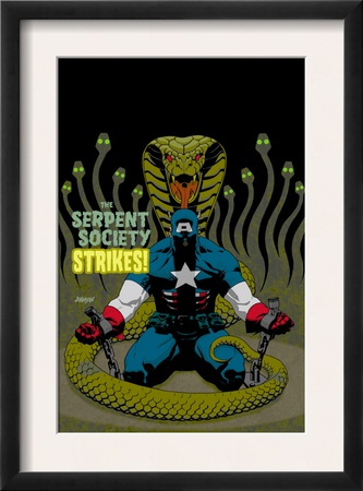 Captain America V4, #31 Cover: Captain America And Serpent Society Crouching by Dave Johnson Pricing Limited Edition Print image