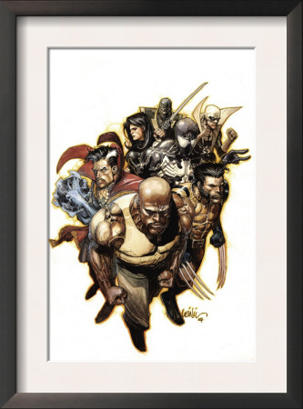 New Avengers #37 Cover: Luke Cage, Wolverine, Spider-Man, Dr. Strange, Iron Fist, Ronin And Echo by Leinil Francis Yu Pricing Limited Edition Print image