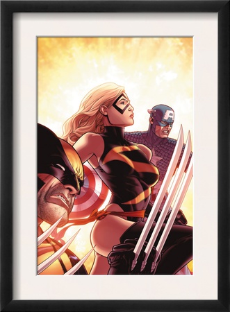 New Avengers #17 Cover: Ms. Marvel, Captain America And Wolverine by Mike Deodato Jr. Pricing Limited Edition Print image