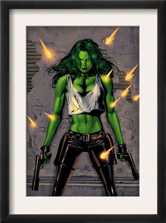 She-Hulk #26 Cover: She-Hulk Fighting by Greg Land Pricing Limited Edition Print image