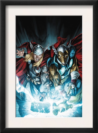 Secret Invasion: Thor #3 Cover: Thor And Beta-Ray Bill by Doug Braithwaite Pricing Limited Edition Print image