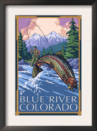 Blue River, Colorado - Fly Fisherman, C.2008 by Lantern Press Pricing Limited Edition Print image