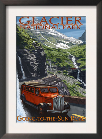 Glacier National Park - Going-To-The-Sun Road, C.2009 by Lantern Press Pricing Limited Edition Print image