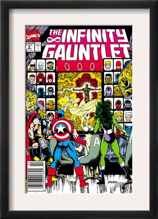 Infinity Gauntlet #2 Cover: Captain America, Thor And She-Hulk by George Perez Pricing Limited Edition Print image