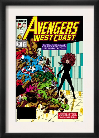 Avengers West Coast #47 Cover: Scarlet Witch, Captain America And She-Hulk by John Byrne Pricing Limited Edition Print image