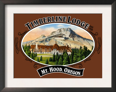 Timberline Lodge - Mt. Hood, Oregon - Oval Spring Design, C.2008 by Lantern Press Pricing Limited Edition Print image