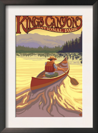 Kings Canyon Nat'l Park - Canoe Scene - Lp Poster, C.2009 by Lantern Press Pricing Limited Edition Print image