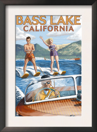 Bass Lake, California - Water Skiing, C.2009 by Lantern Press Pricing Limited Edition Print image