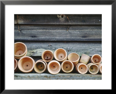 Empty Terracotta Pots On Shelf by Jane Legate Pricing Limited Edition Print image