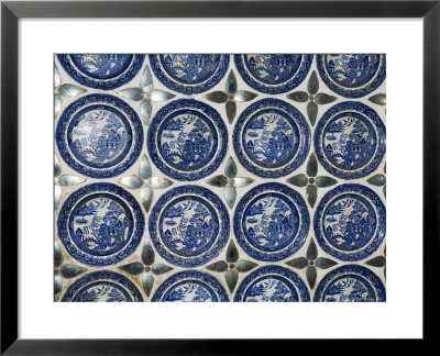 Willow Pattern Plates Embedded In The Walls Of The Juna Mahal Fort, Dungarpur, India by R H Productions Pricing Limited Edition Print image