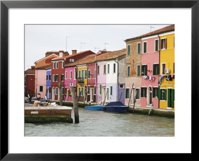 Boats And Colorful Homes In Canal, Burano, Italy by Dennis Flaherty Pricing Limited Edition Print image