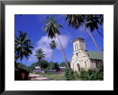 St. Mary's Church And Palm Trees, Seychelles by Nik Wheeler Pricing Limited Edition Print image