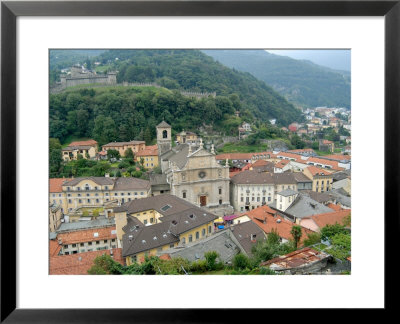View Of Town Square And Castello Di Montebello, Bellinzona, Switzerland by Lisa S. Engelbrecht Pricing Limited Edition Print image