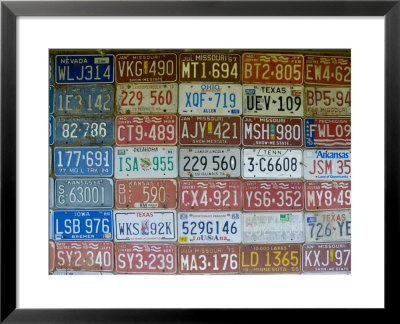 Usa, Missouri, Route 66, Near Carthage, Car Number Plates by Alan Copson Pricing Limited Edition Print image