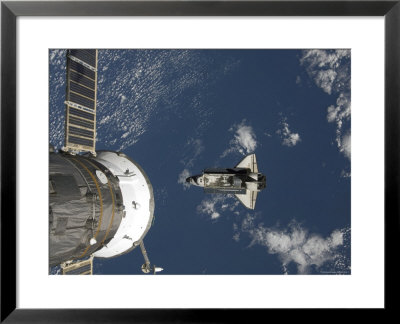 Space Shuttle Endeavour Backdropped By A Blue And White Earth by Stocktrek Images Pricing Limited Edition Print image