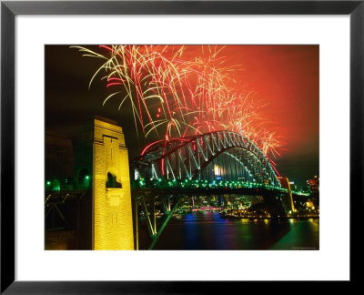 Fireworks Over Sydney Harbour Bridge, New Year's Eve, Sydney, New South Wales, Australia by Oliver Strewe Pricing Limited Edition Print image