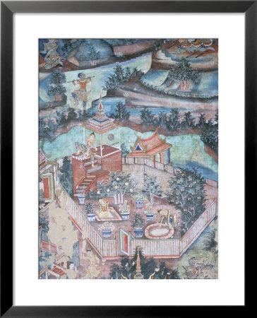 18Th Century Murals Inside Lai Kham Viharn, Wat Phra Singh Temple Complex, Chiang Mai, Thailand by Richard Ashworth Pricing Limited Edition Print image