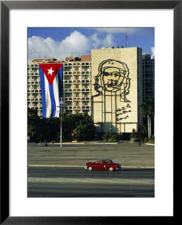 Cuban Flag Outside The Ministerio Del Interior At Plaza De La Revolucion, Havana, Cuba by Gavin Hellier Pricing Limited Edition Print image