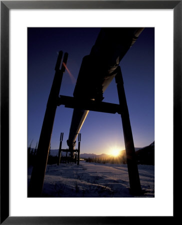 Winter Sunset On The Trans-Alaska Pipeline, Brooks Range, Alaska, Usa by Hugh Rose Pricing Limited Edition Print image