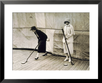 Two Lady Passengers Playing Deck Games On The Boat During The Journey To Egypt, 1923 by Harry Burton Pricing Limited Edition Print image