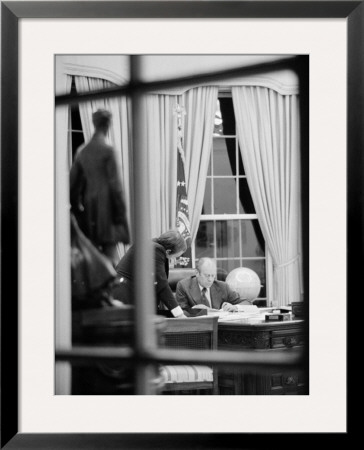 President Gerald Ford Working At His Desk, Washington, D.C., 1975 by Marion S. Trikosko Pricing Limited Edition Print image
