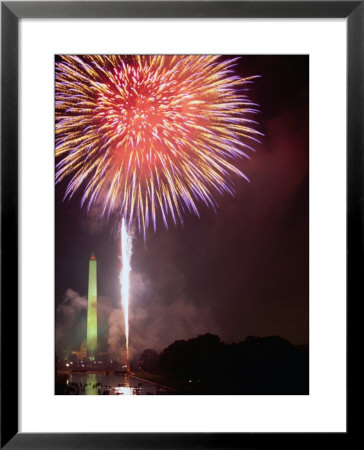 Fireworks Above Washington Monument On 4Th Of July, Washington Dc, Usa by Kevin Levesque Pricing Limited Edition Print image