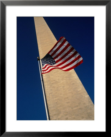 Flag And Washington Monument, Washington Dc, Usa by Rick Gerharter Pricing Limited Edition Print image