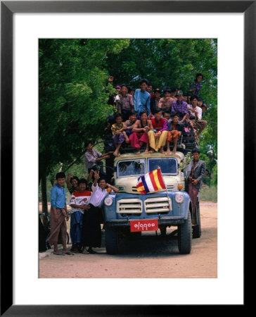 Truck Loaded With Pilgrims, Yangon, Myanmar (Burma) by Bernard Napthine Pricing Limited Edition Print image