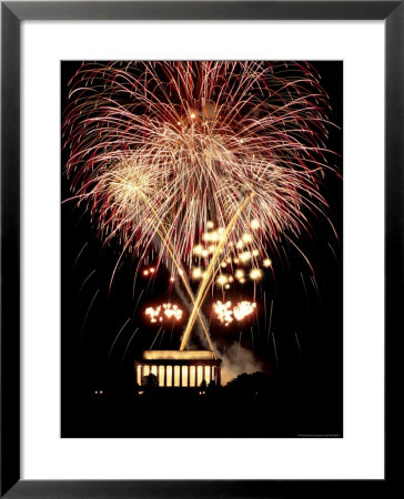 Firework Display Above The Lincoln Memorial by Rex Stucky Pricing Limited Edition Print image
